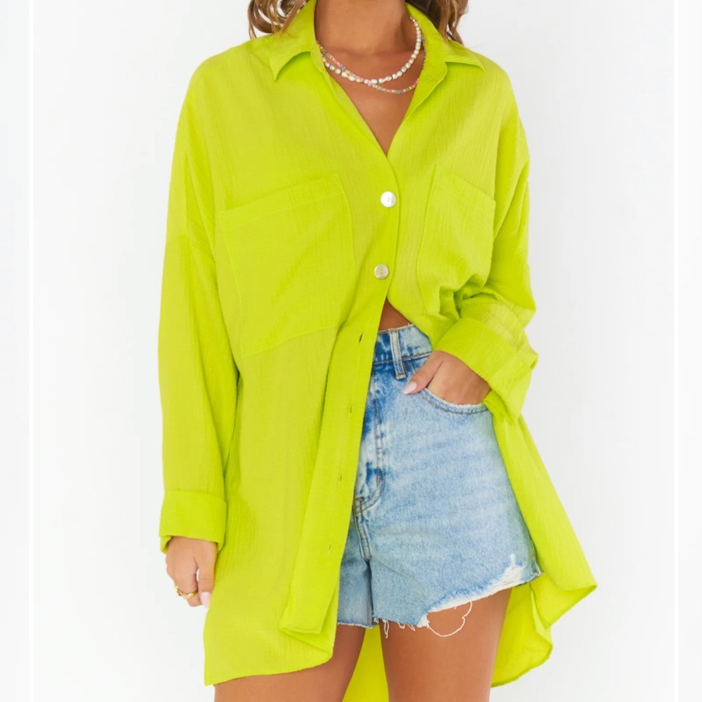 Show Me Your MuMu Johns Button Down Shirt Green Size XL